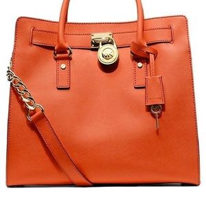 Michael Kors Burnt Orange Large Hamilton Tote